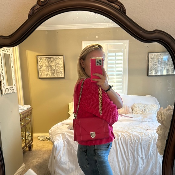 DIOR diorama in hot pink w/silver hardware - Picture 5 of 8